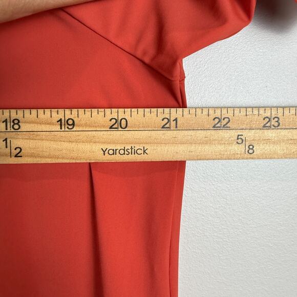 lyssé Button Front Shirt Women's Large Spicy Orange Short Sleeve Blouse Workwear - Picture 7 of 8